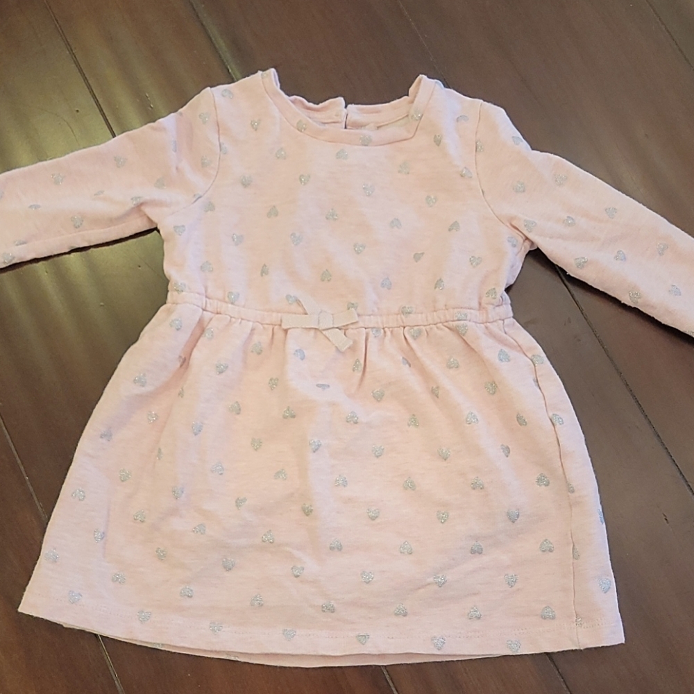 EUC Joe Fresh dress with silver hearts 18-24month